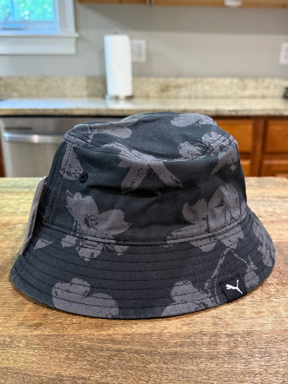 Puma Black & Gray Floral Print Bucket Hat
